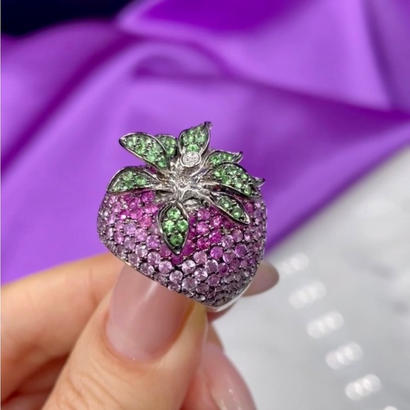 Atoz Jewelry Jewelry - Peridot ring, Pink sapphires - 13.3 gramm, 14K White Gold